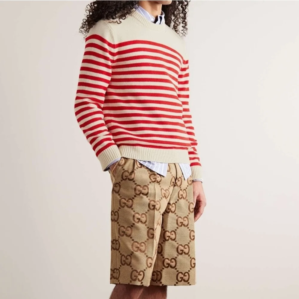 Gucci NWTs Stripped Cotton & Wool Sweater